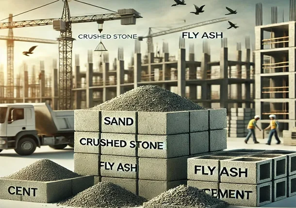 ကွန်ကရစ်အုတ်များကို မည်သည့်ပစ္စည်းများဖြင့် ပြုလုပ်သနည်း။